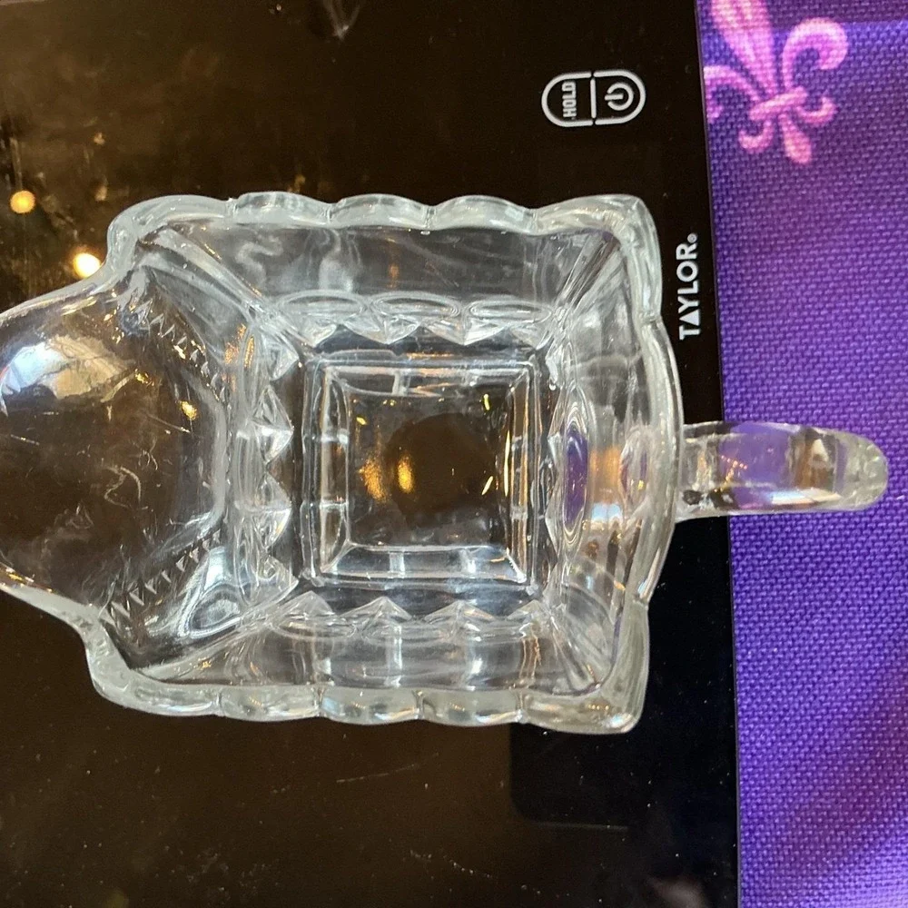 Adams Crystal Wedding Spooner And‎ Creamer EAPG Clear Glass 1890 Antique